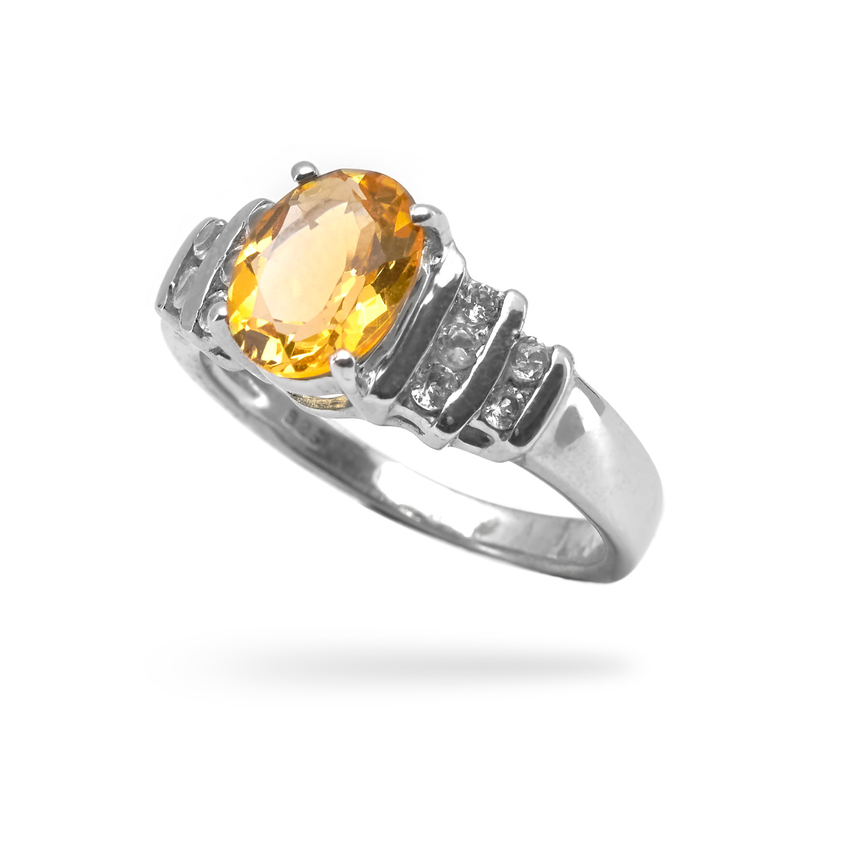 Bague citrine, topaze argent Alina